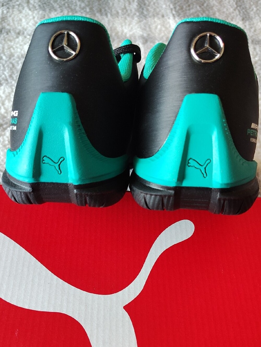 Mercedes X Puma Petronas F1  Black and Teal Motorsport Sneakers 10.5